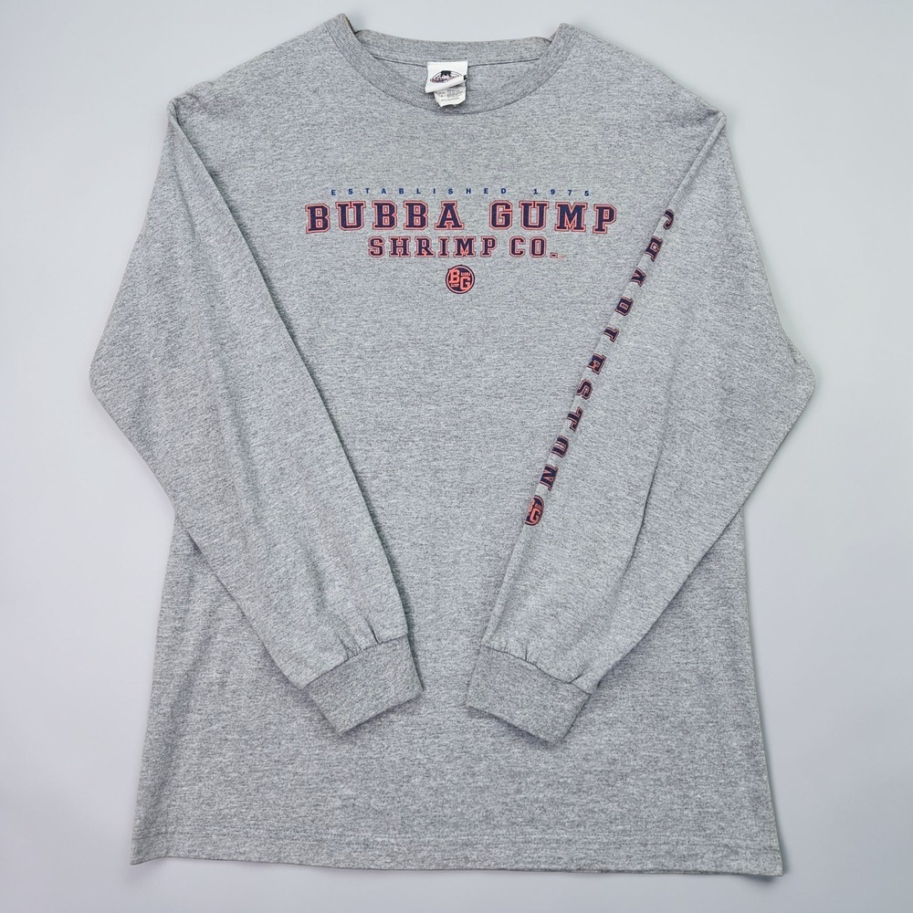 Y2K Bubba Gump Shrimp Co Forrest Gump 2004 Long Sleeve T Shirt Men L Gray